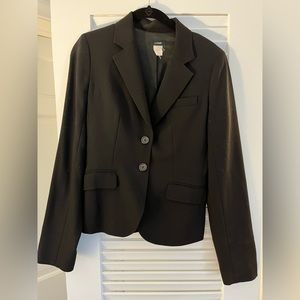 J Crew black blazer suit wool crepe 2T 2 tall